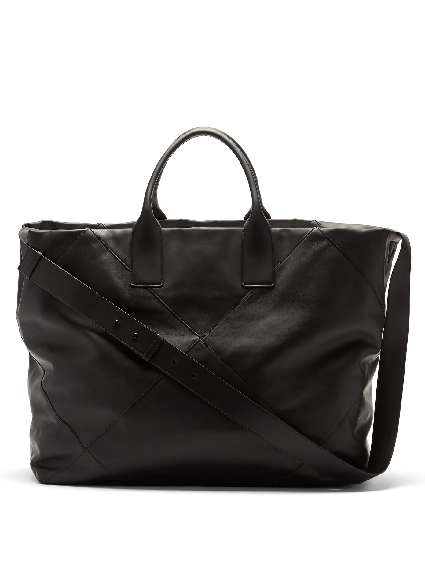 Intrecciato panelled leather tote bag - 1