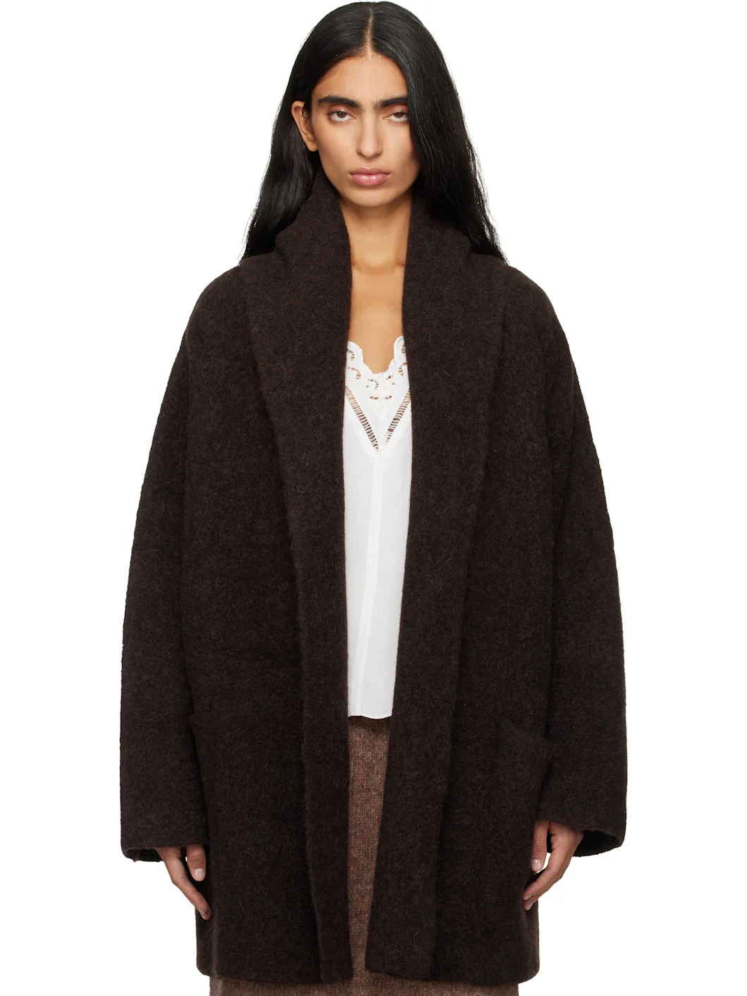 Brown Double Face Coat - 1