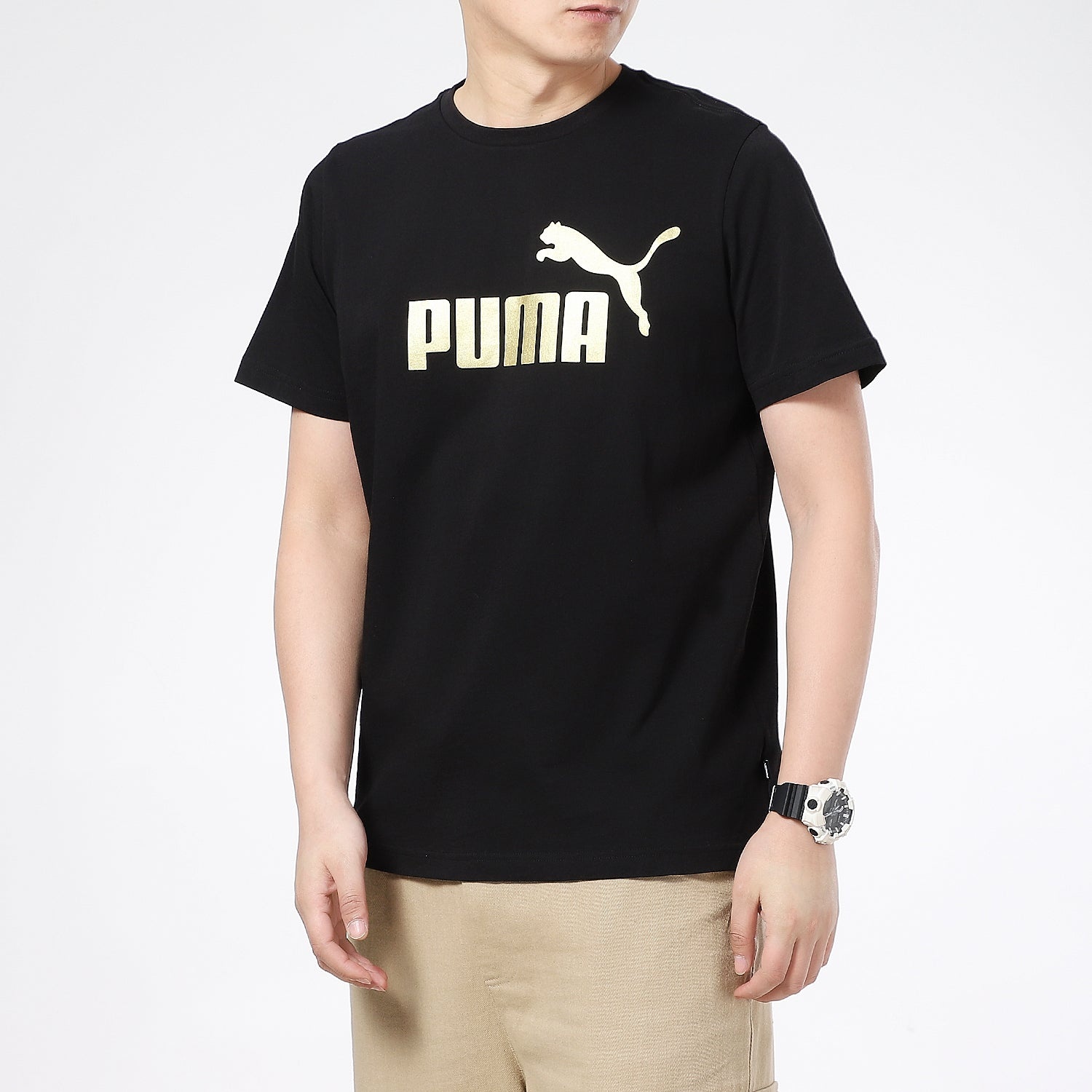 PUMA Essentials Metallic Logo T-Shirt 'Black' 845573-01 - 5