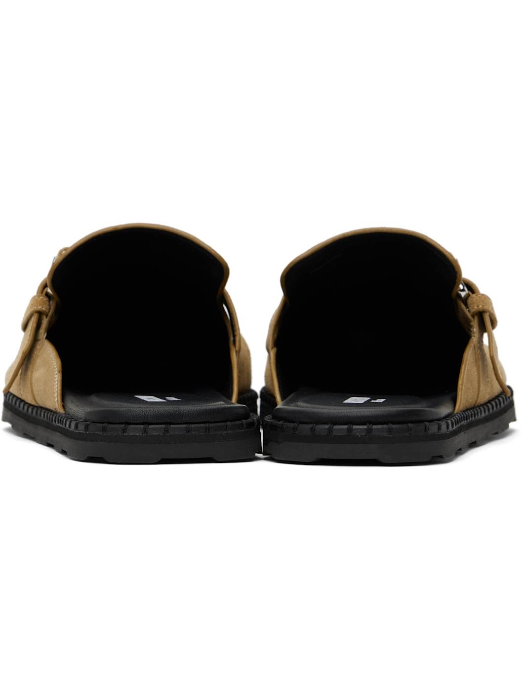 Beige Suede Mule Loafers - 2