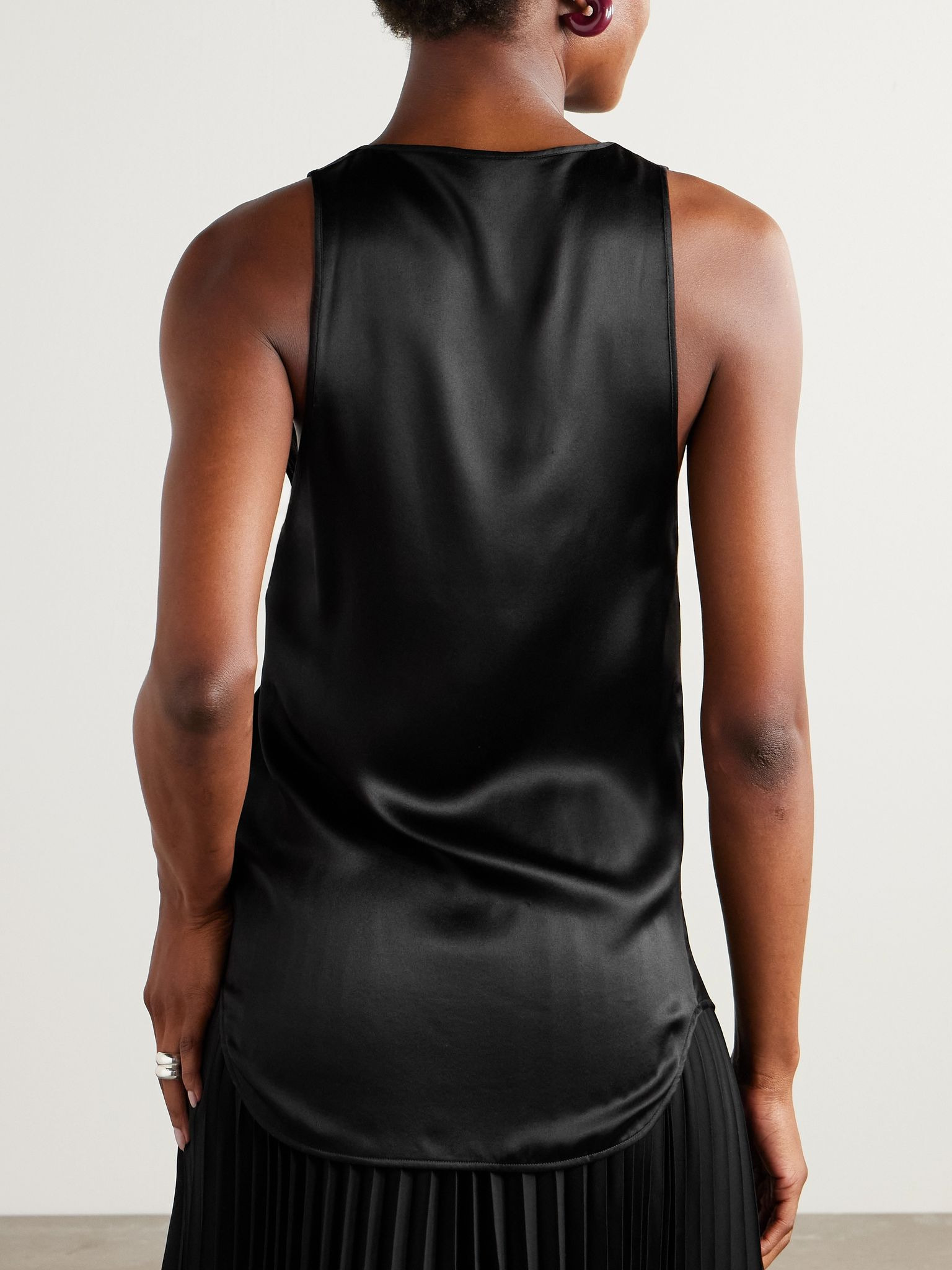 Silk-satin tank Black - 4