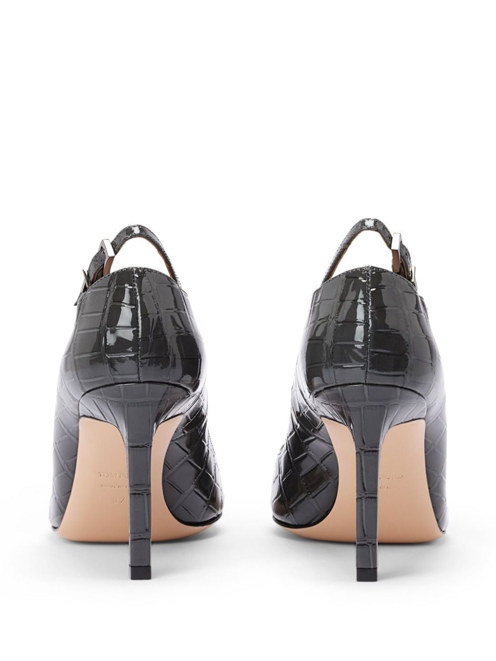 85mm Angelina croc-embossed leather pumps - 3