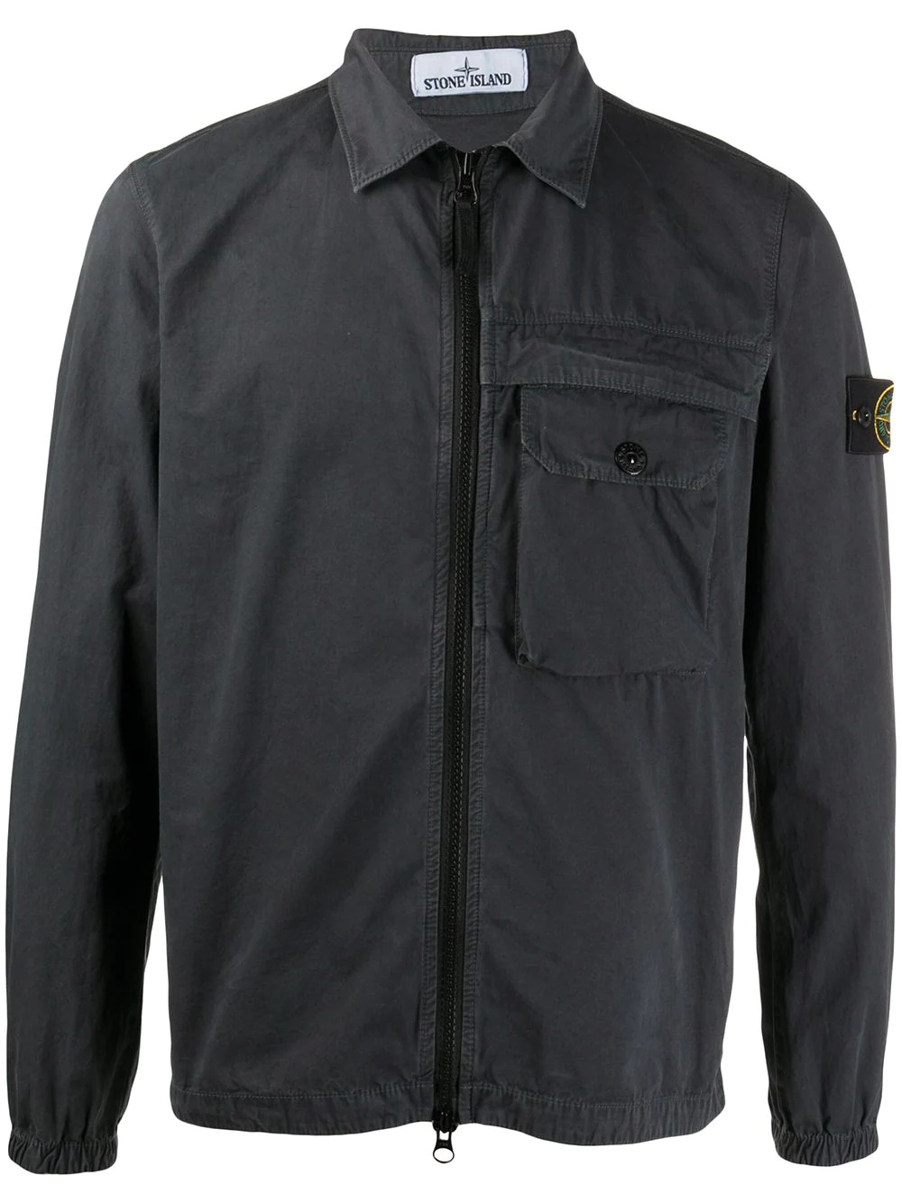 zipped cotton overshirt - 1