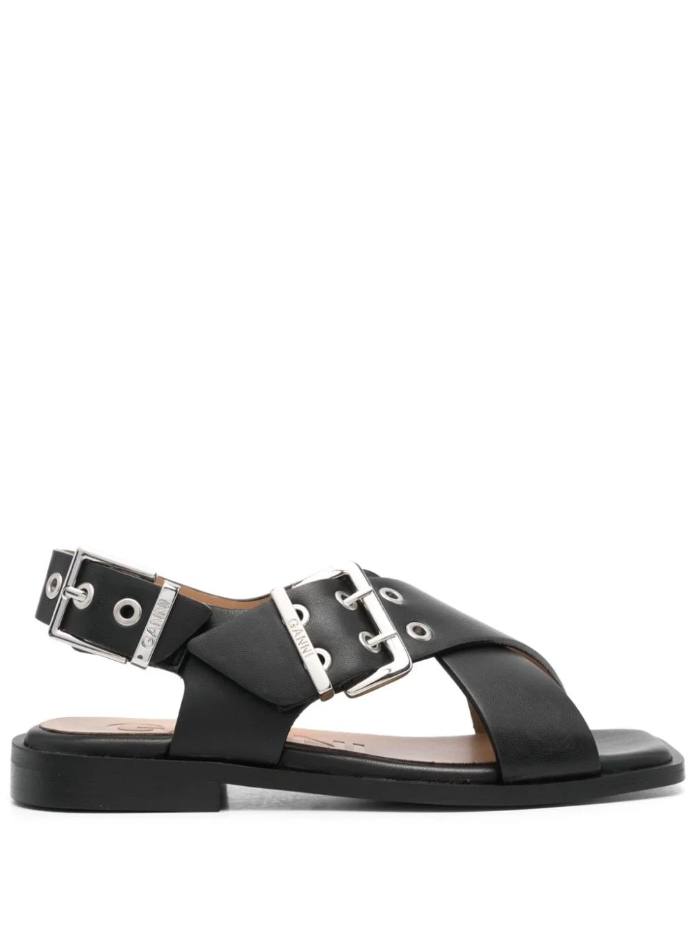 crossover-strap bucked sandals - 1