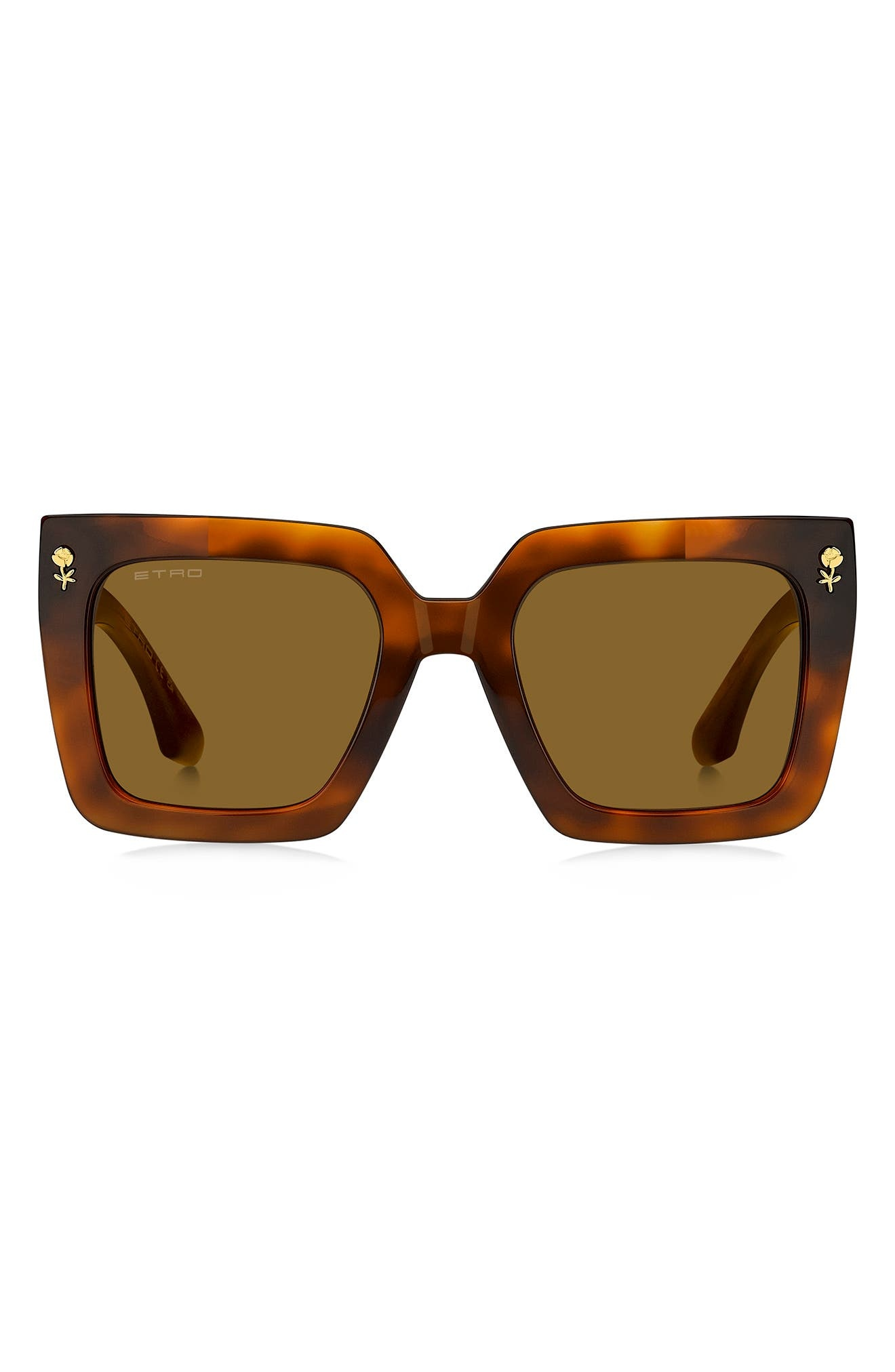 Etro 52mm Square Sunglasses in Havana Honey/Brown at Nordstrom - 1