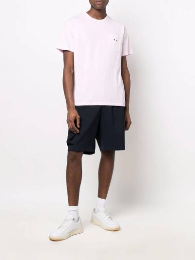 Maison Kitsuné tricolour fox-patch pocket T-shirt outlook