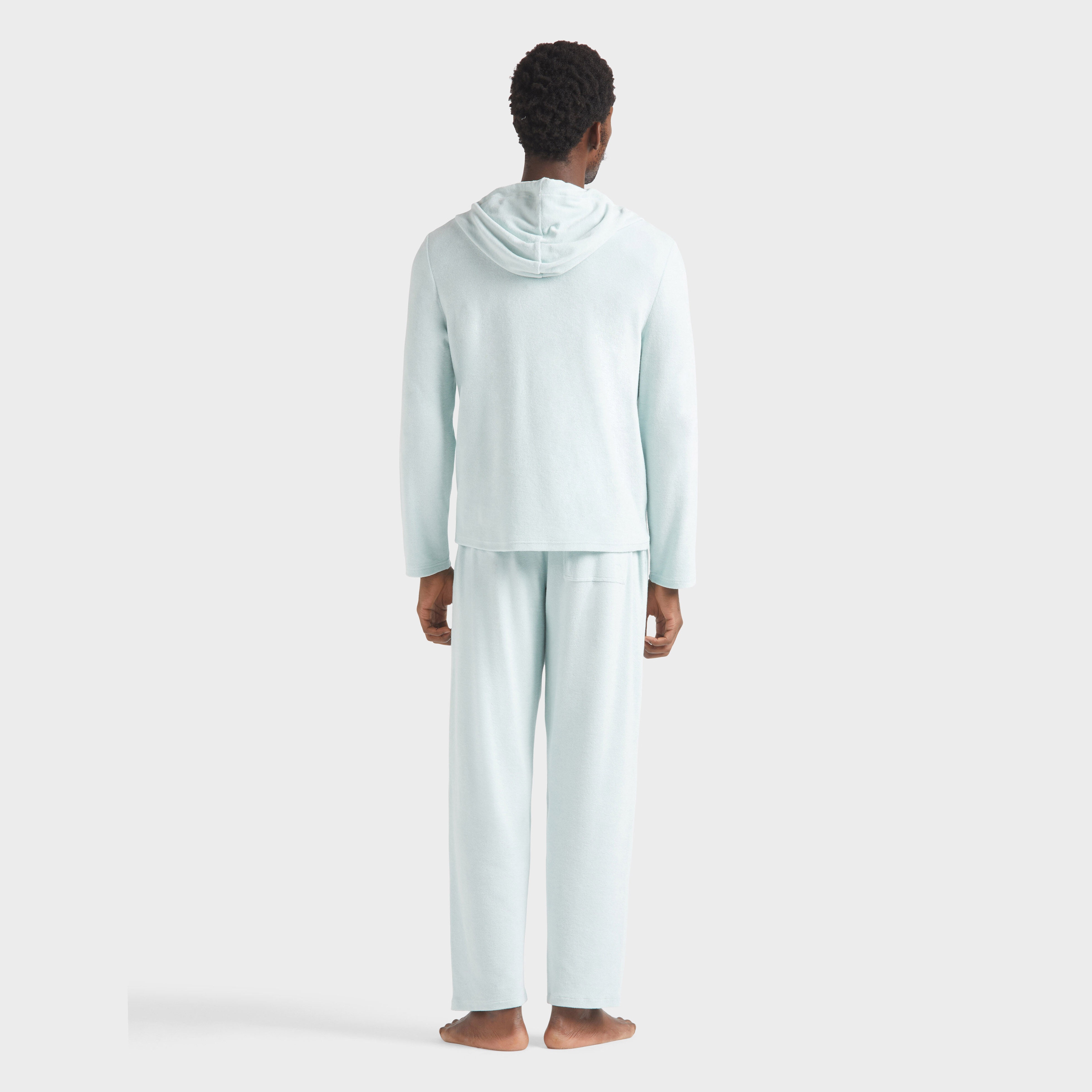 Men Terry Long-sleeves Hooded T-shirt - 4
