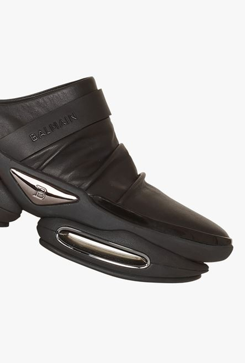 Black draped leather B-Bold mule sneakers 6