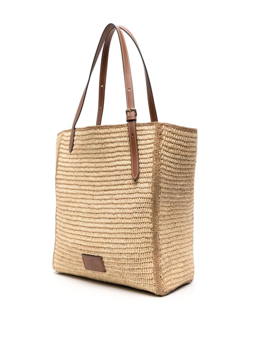 small Eyes raffia tote bag - 3