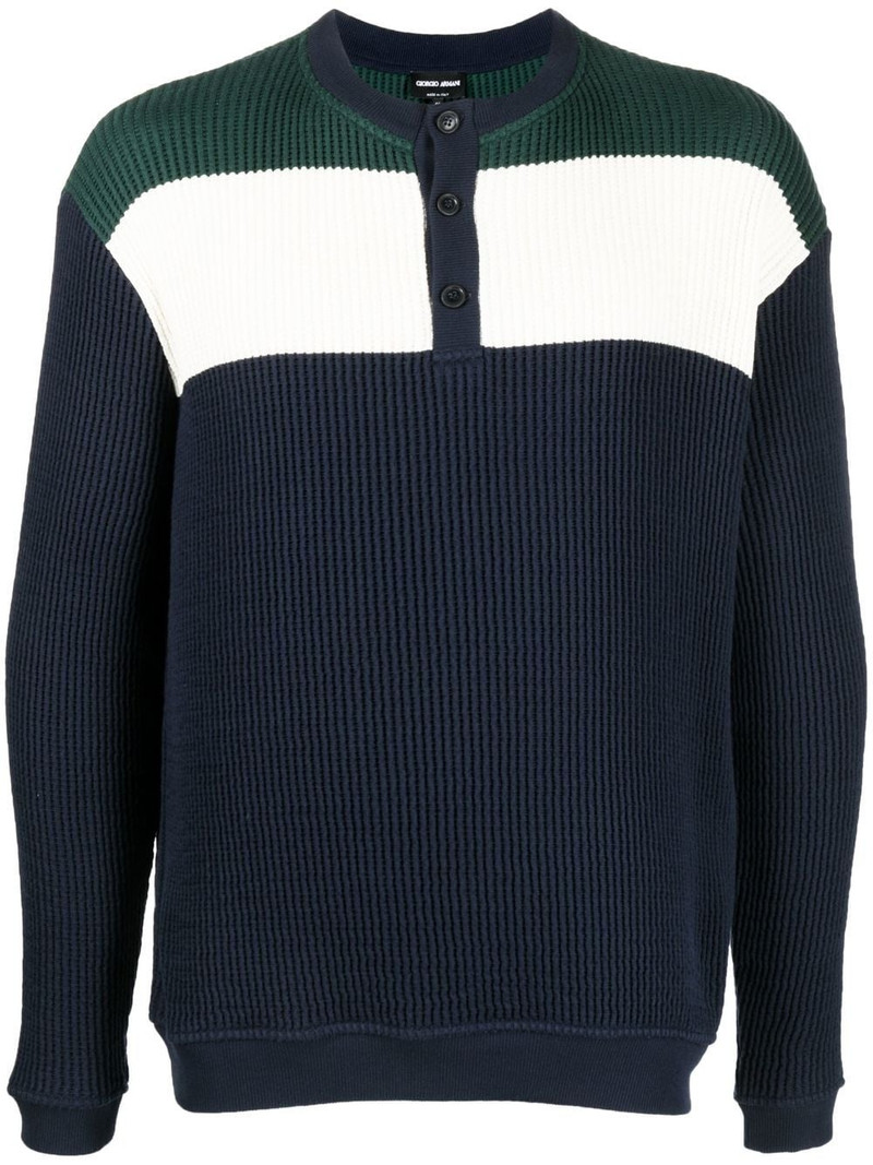 ribbed-knit polo jumper 1
