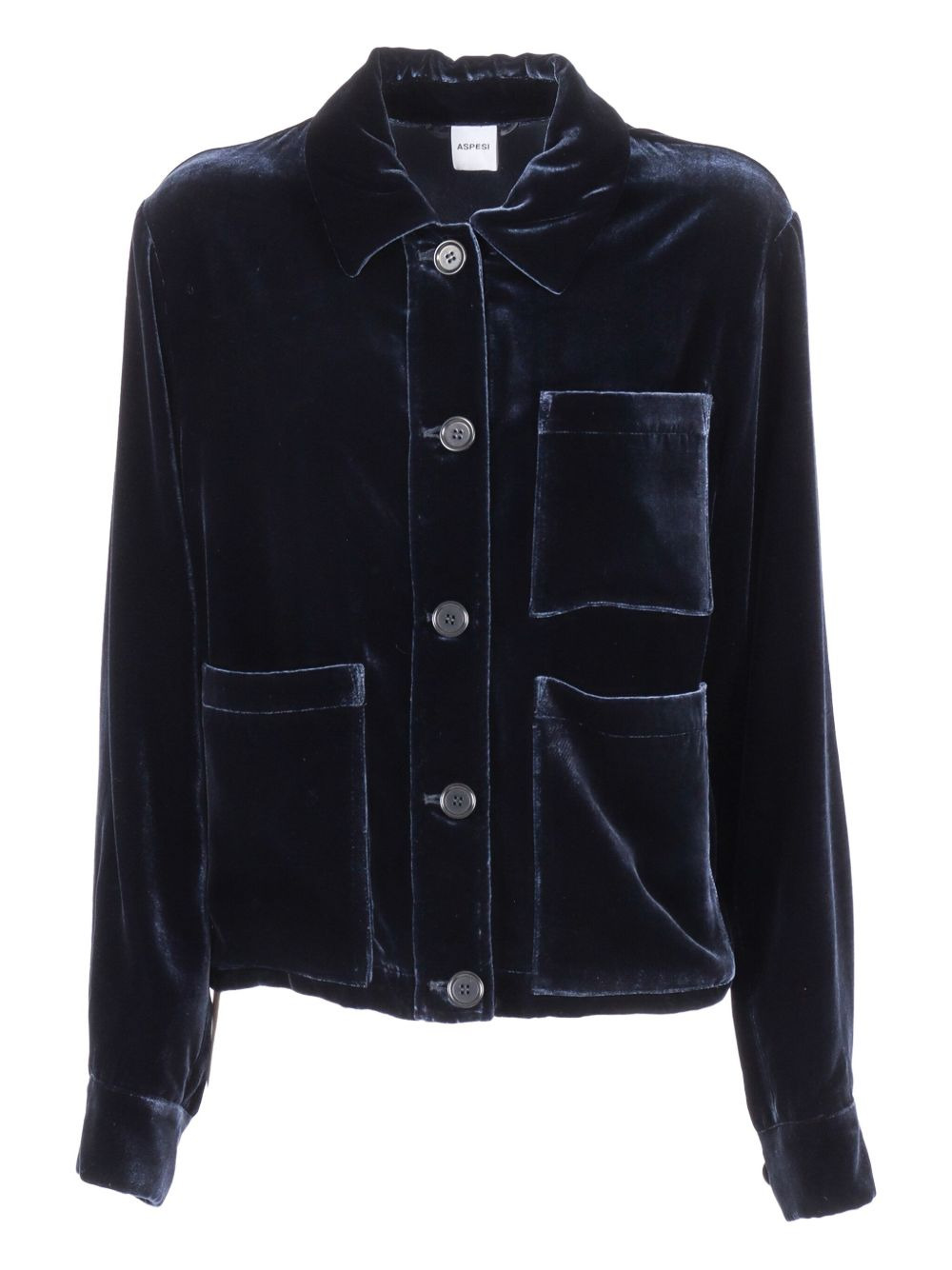 velvet patch-pocket jacket - 1