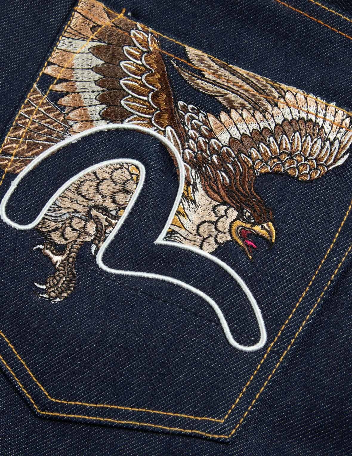 BROCADE KAMON AND SEAGULL EMBROIDERY SLIM-FIT JEANS #2010 - 8