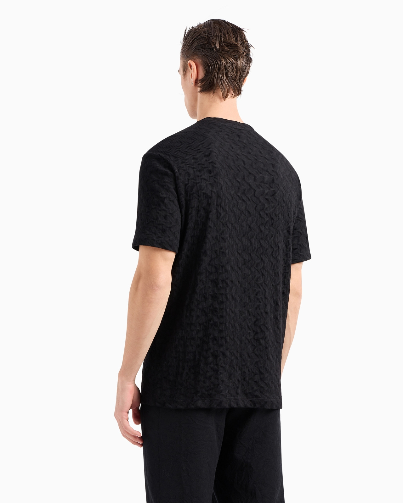 Viscose and cashmere jacquard jersey crew-neck T-shirt - 3