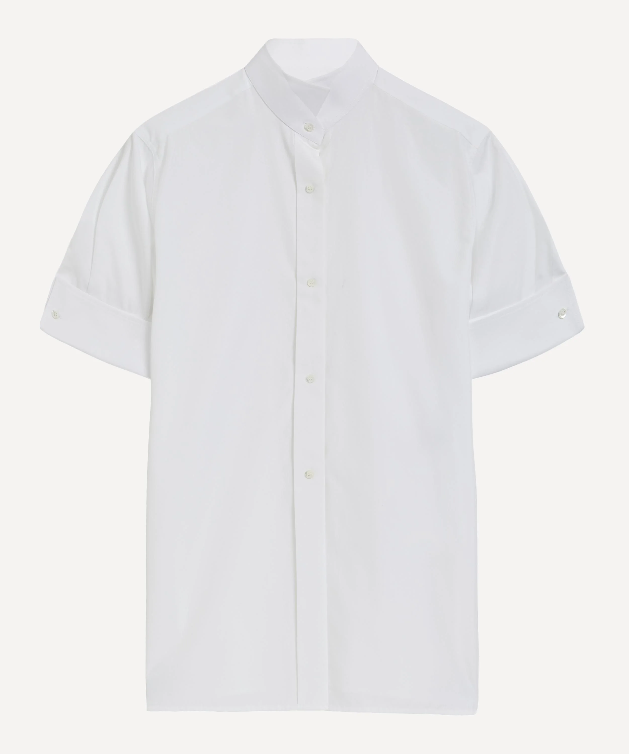 White Cotton Short-Sleeve Shirt - 1