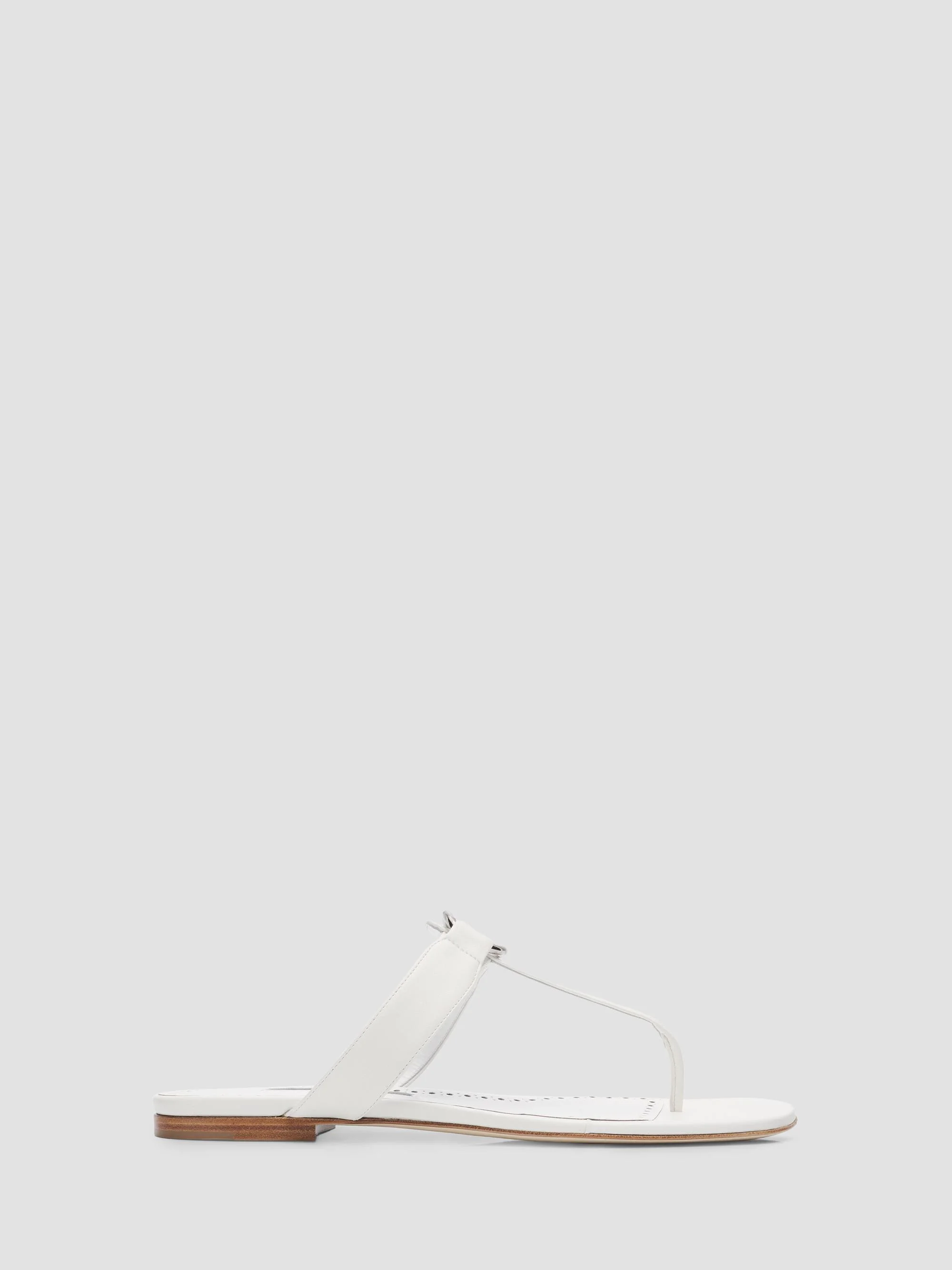 Women's Mionasan Leather T-Bar Sandals - White - 1