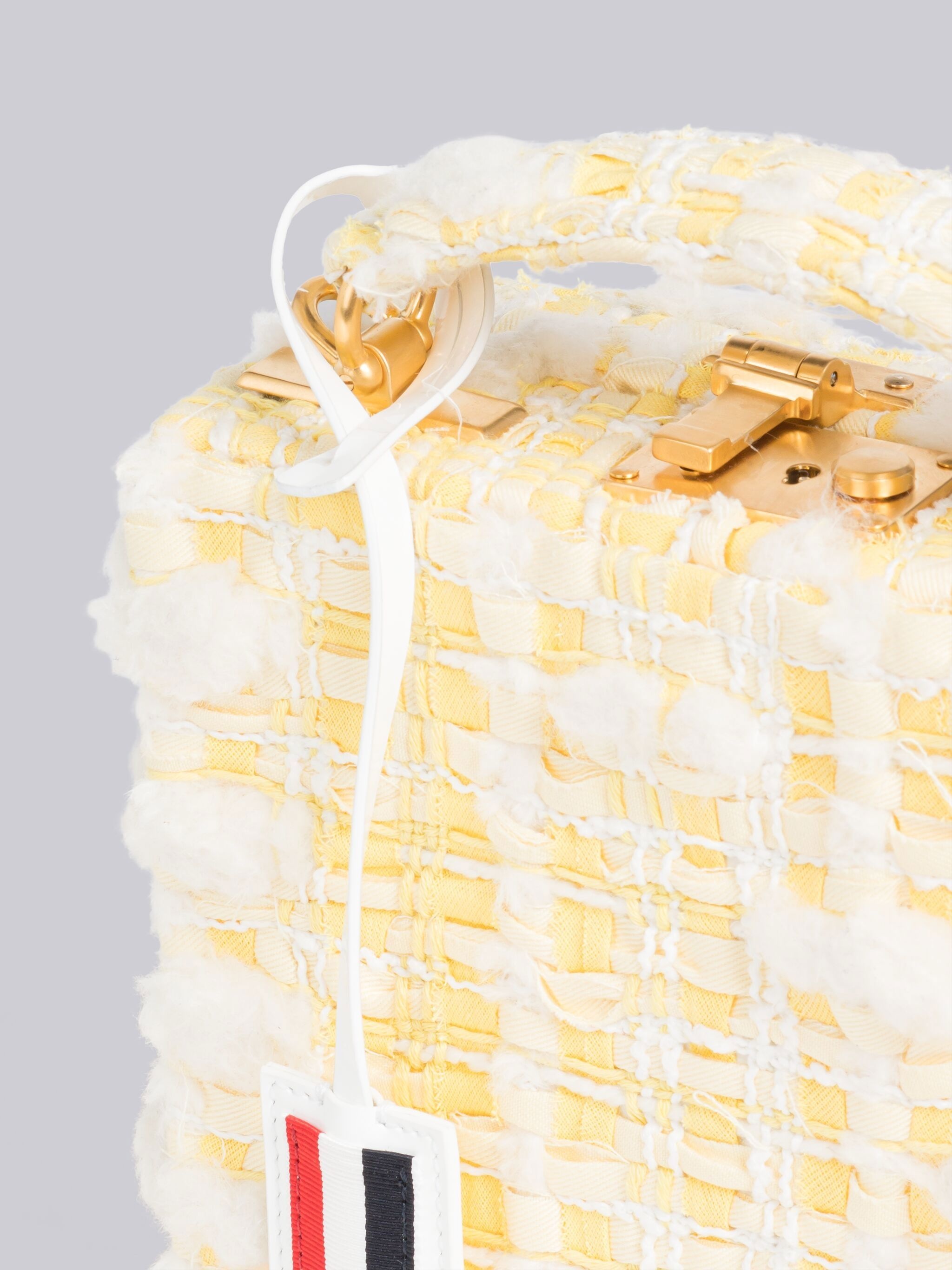 Twill Pouf Tweed Woven Chain Micro Attache Case - 2