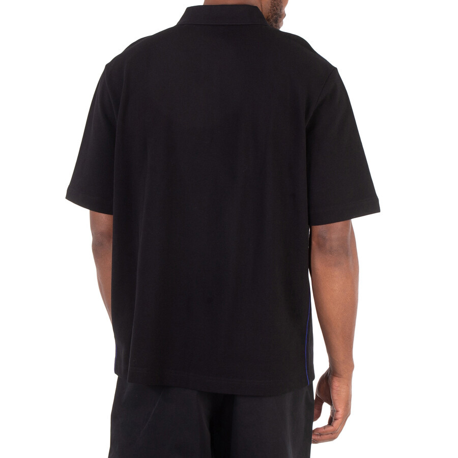 Burberry Striped-Cuffs Short Sleeved Cotton Polo Shirt - 5