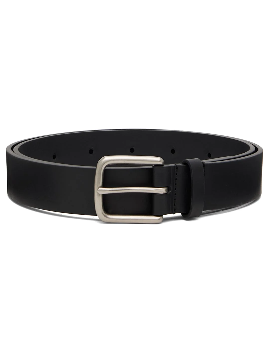 Black Pinned Buckle Classic Leather Belt - 1