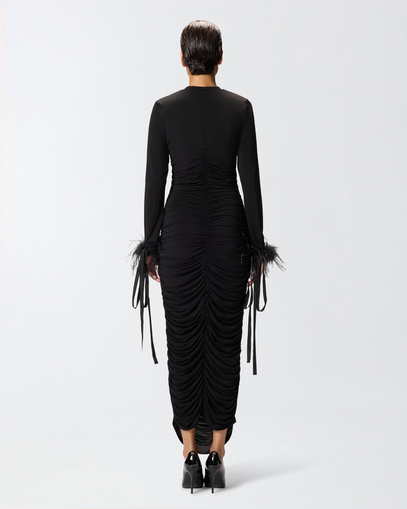 V-NECK DRESS WITH DRAPING 5