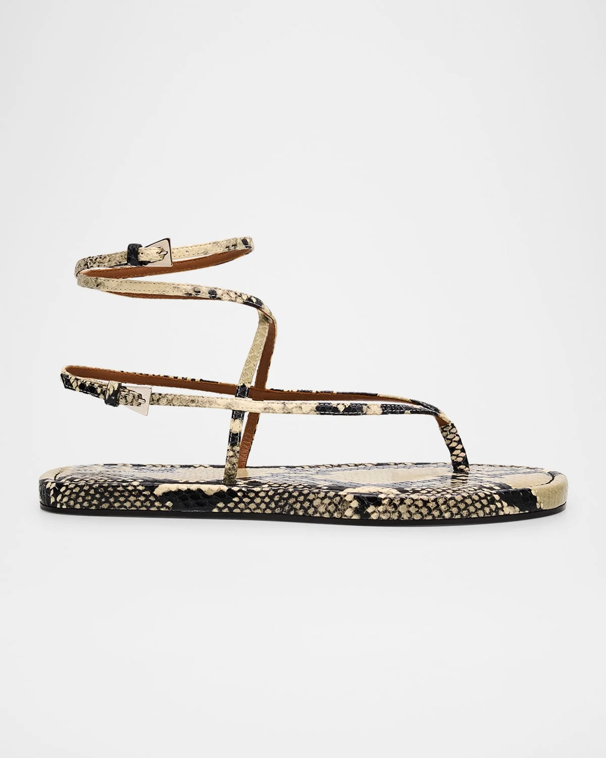 Hydra Snake-Embossed Strappy Sandals - 1