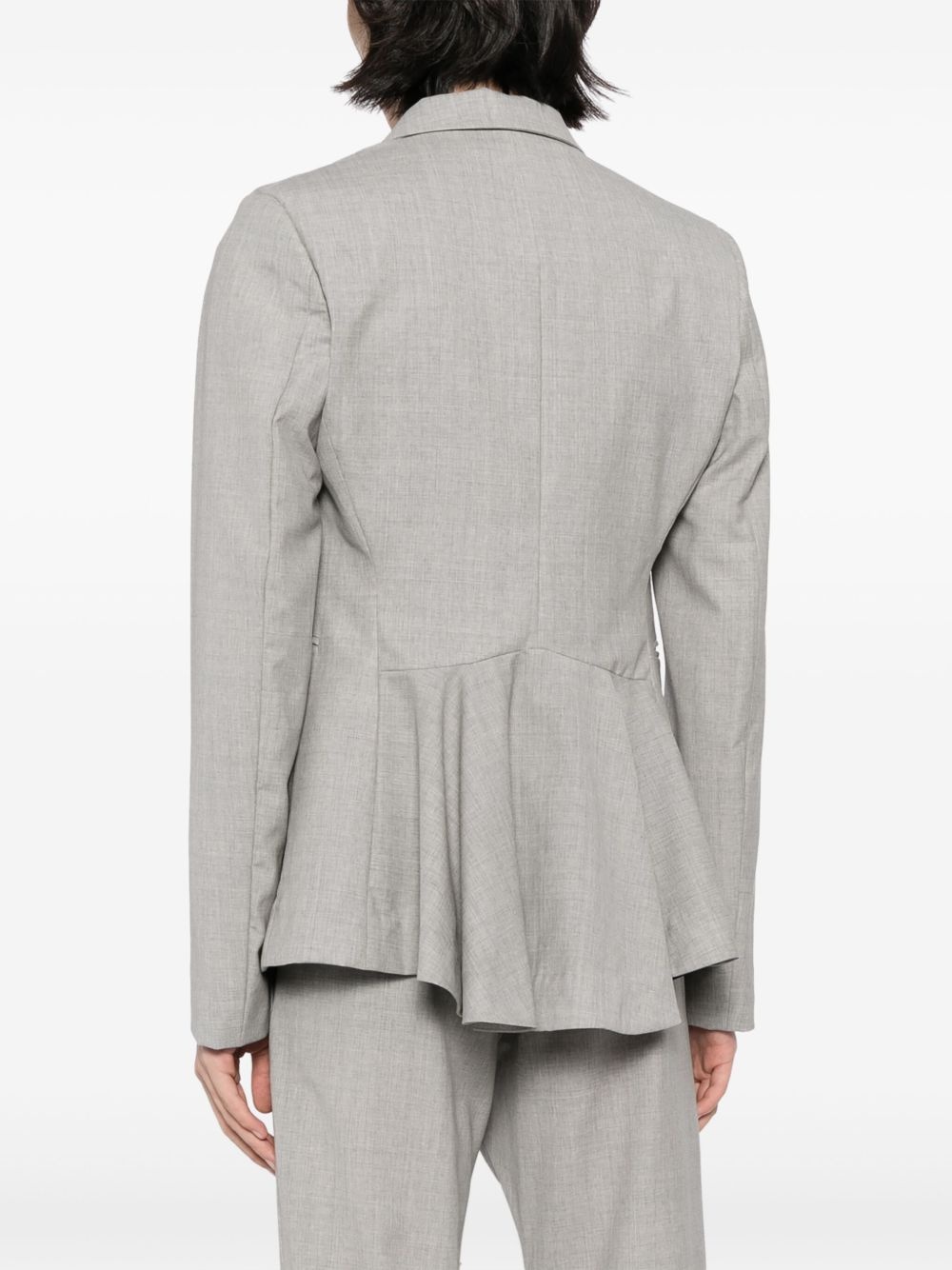 pleat-detail wool blazer - 4
