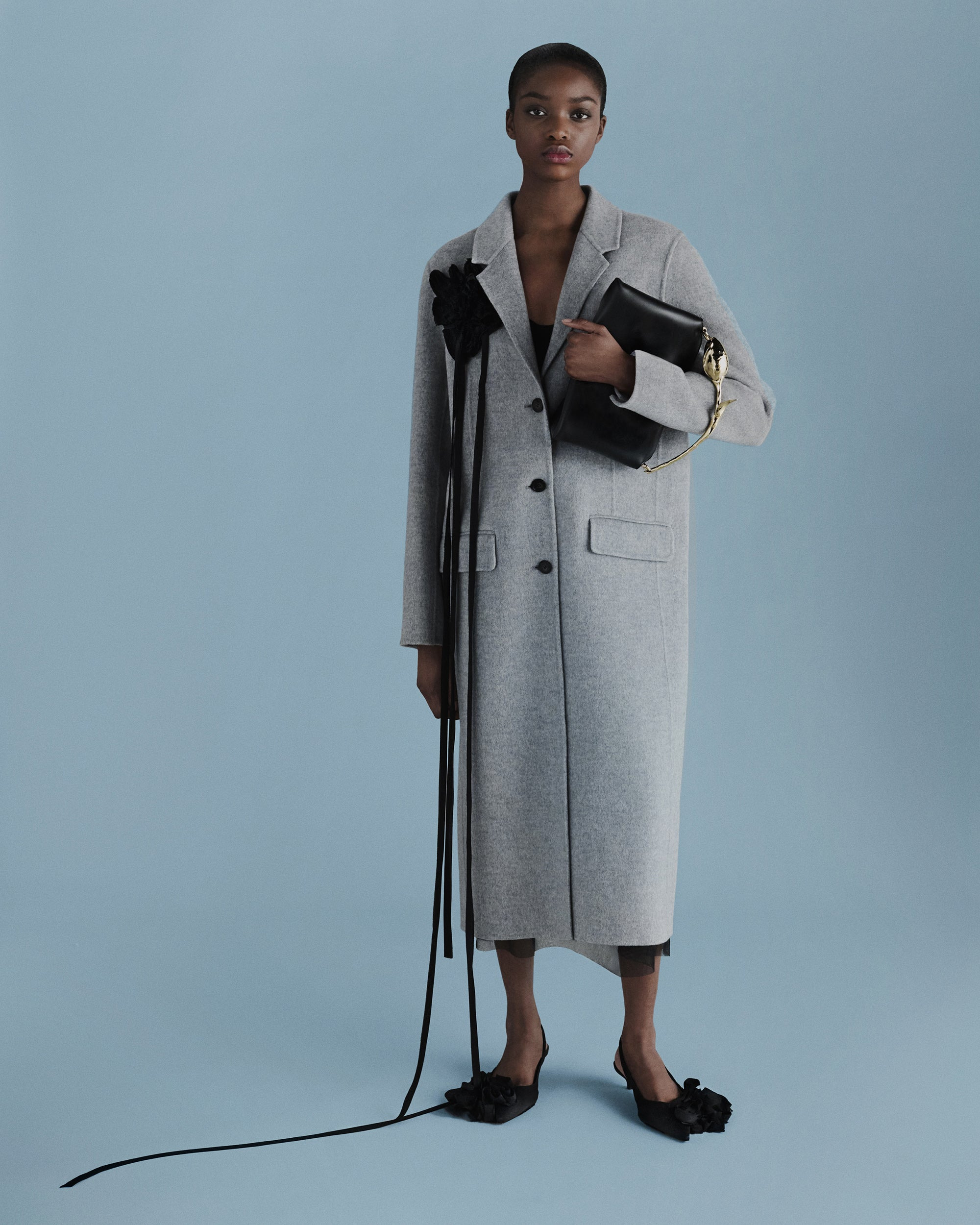 Floral-Appliquéd Double-Faced Wool Coat - 2