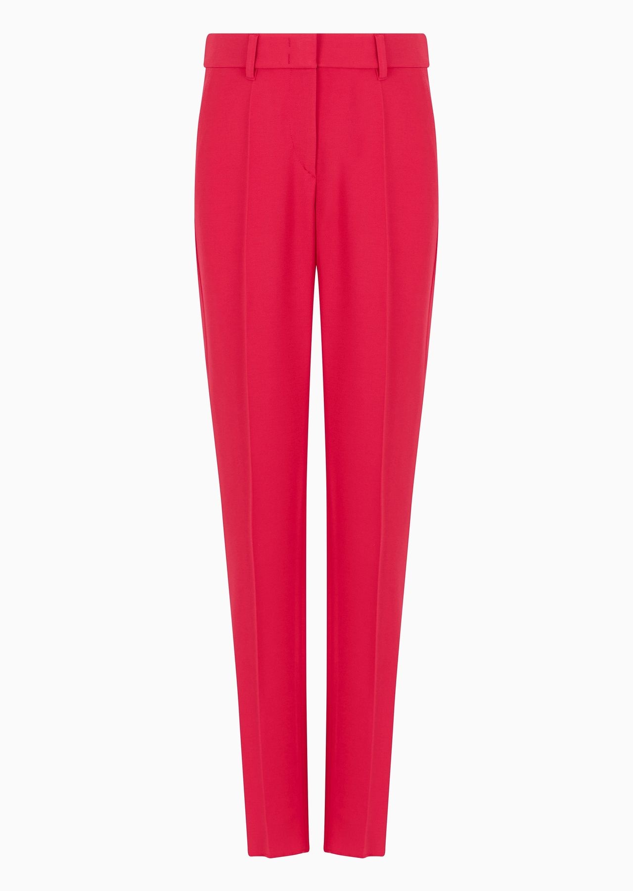 Cady crêpe trousers with belt loops and rib - 1