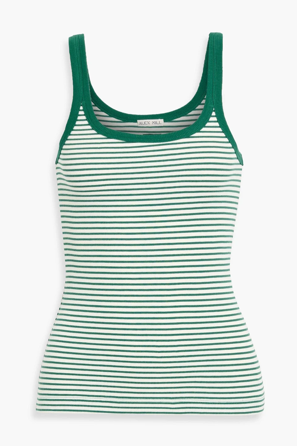 365 striped cotton-blend jersey tank - 1