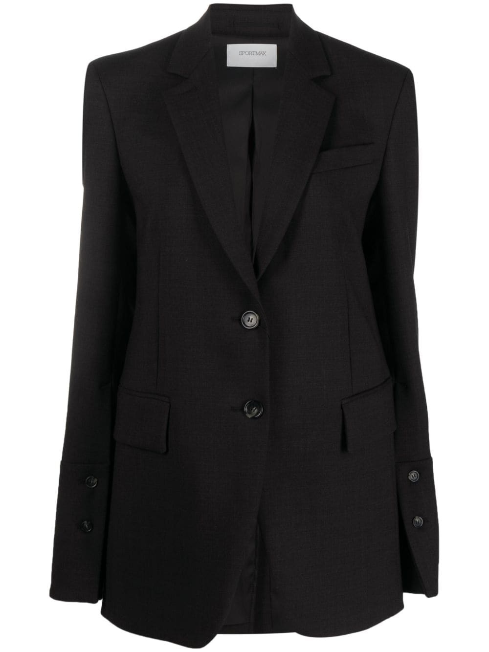 single-breasted crepe blazer - 1