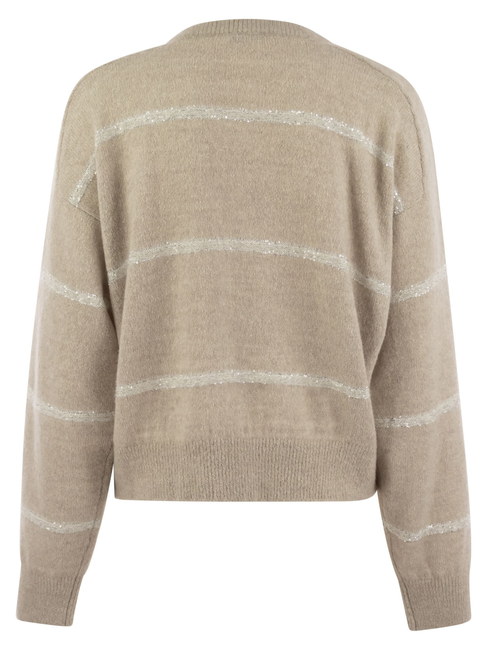 Brunello Cucinelli Women Alpaca, Cotton And Wool Sweater With Sequins - 2