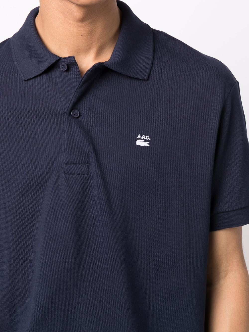 x A.P.C. embroidered-logo polo shirt - 5