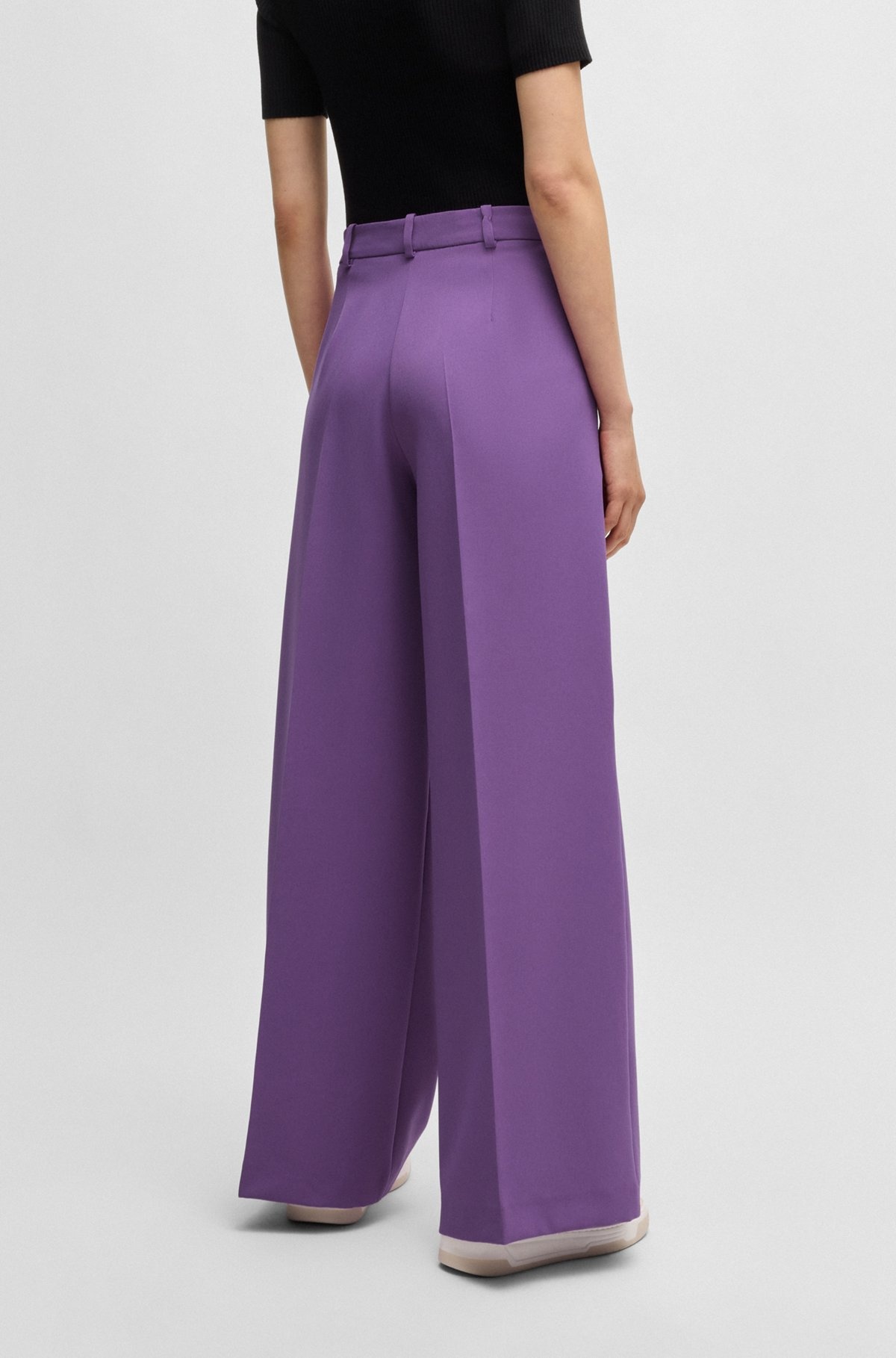 BOOT-LEG TROUSERS IN STRETCH FABRIC - 4