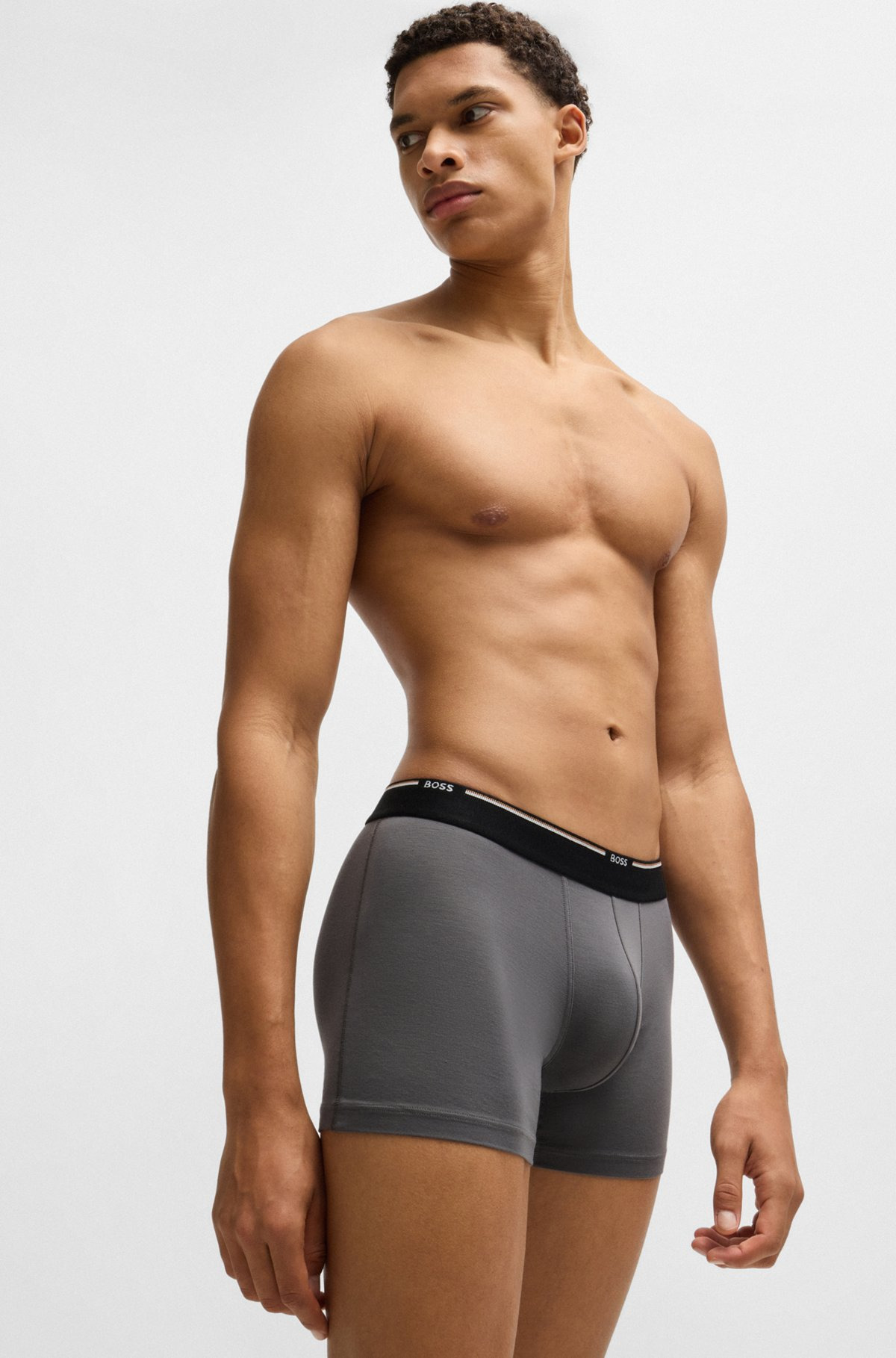 THREE-PACK OF STRETCH-JERSEY BOXER BRIEFS WITH LOGOS - 4