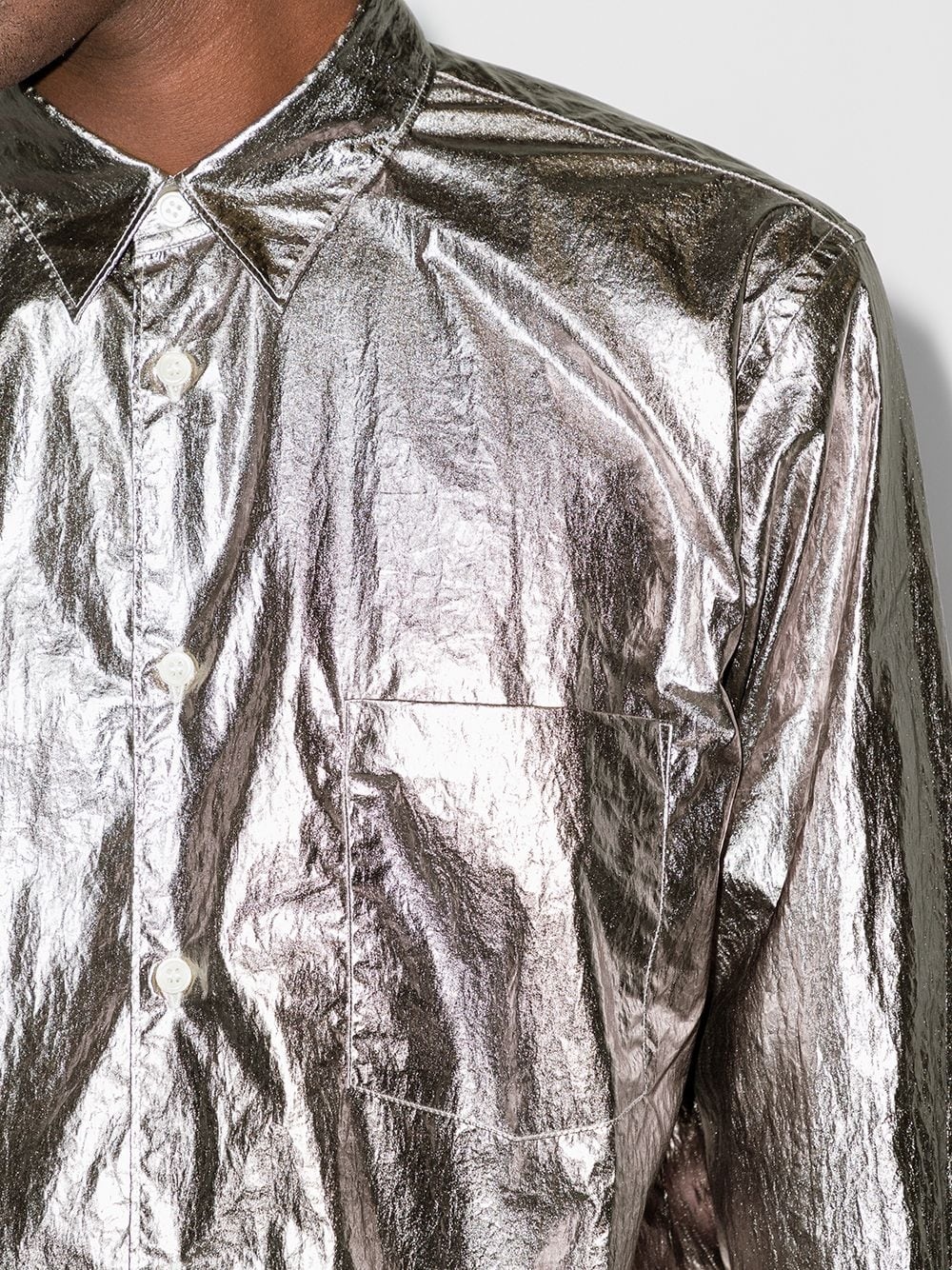 metallic-effect long-sleeve shirt - 4