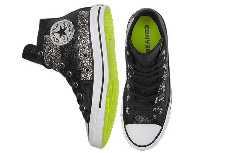 Converse (WMNS) Converse Chuck Taylor All Star High 'Black Glitter' 569427C outlook