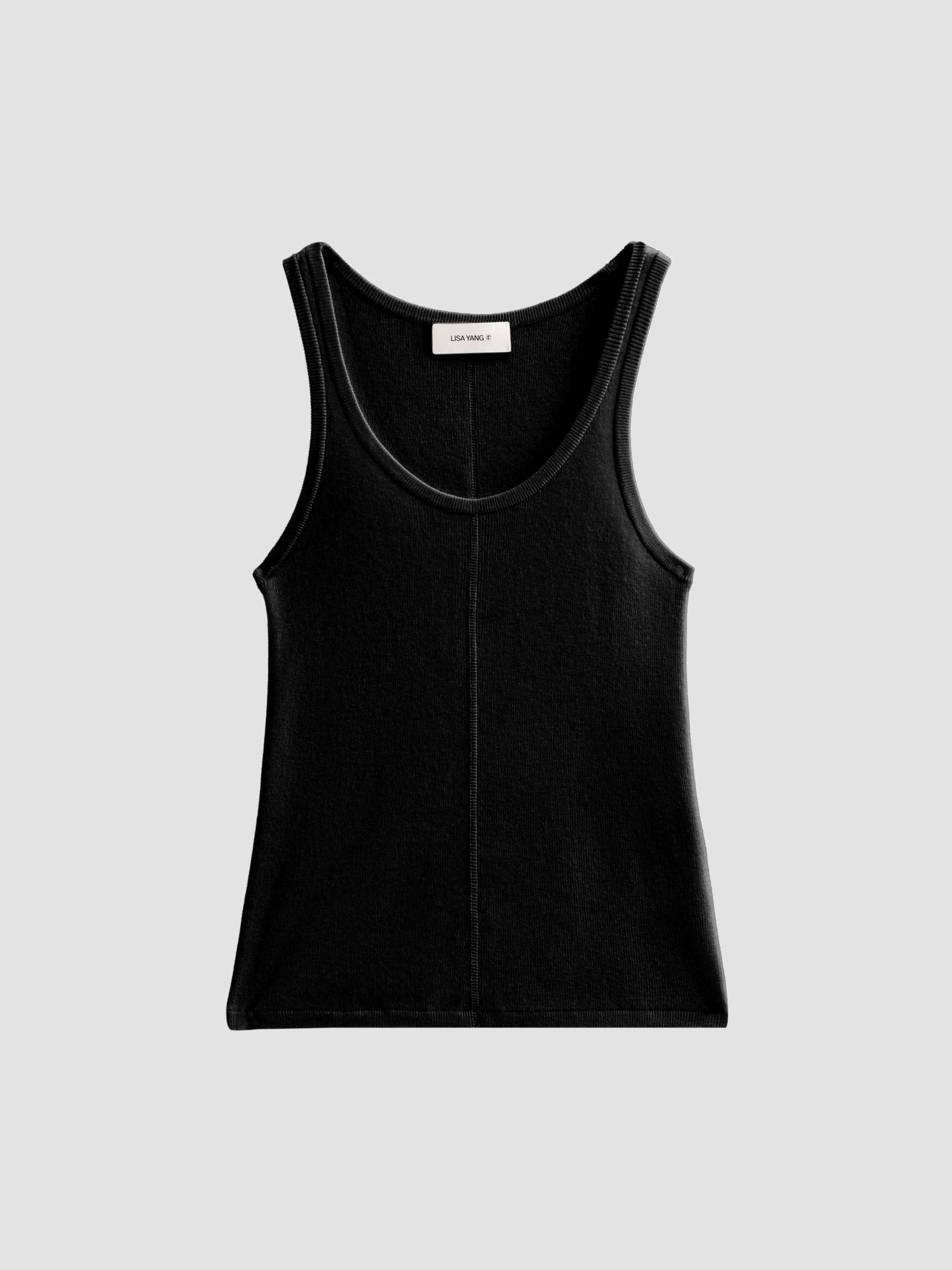Women's Meng Rib-Knit Cotton-Cashmere Tank - Noir - 1