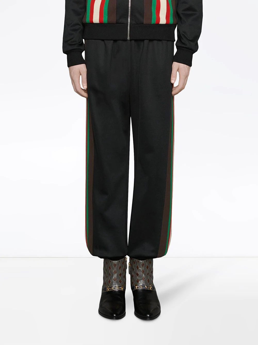 stripe panel track pants - 3