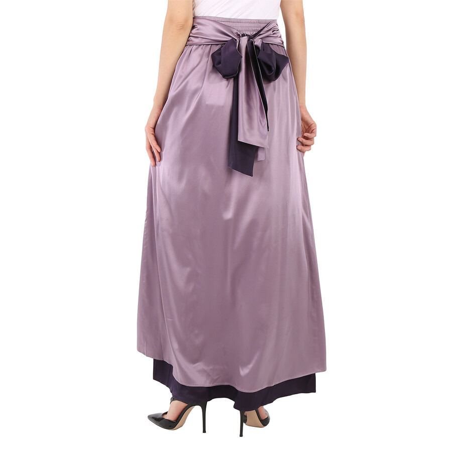 Emporio Armani Empire Waist Lavender Silk Maxi Skirt - 6