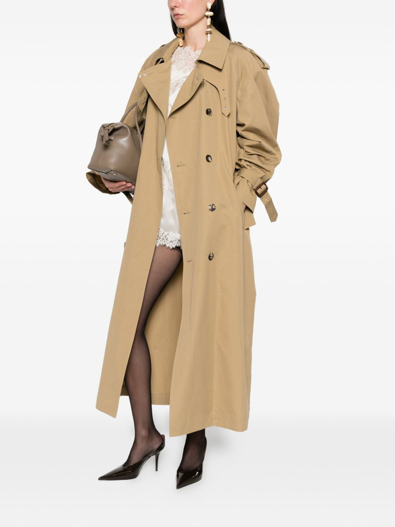 SAINT LAURENT button belted coat outlook