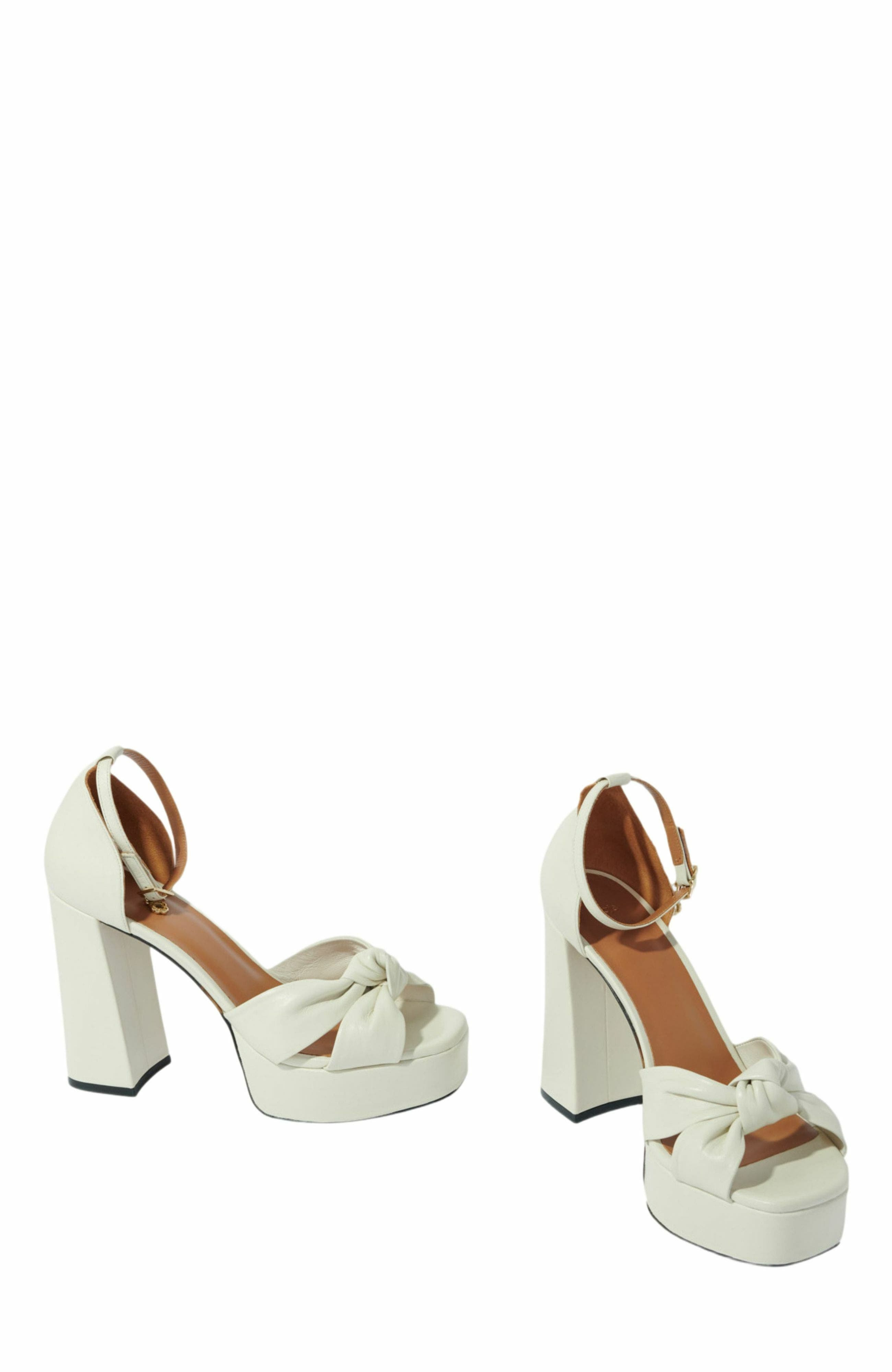 maje Leather platform sandals in Ecru at Nordstrom - 3