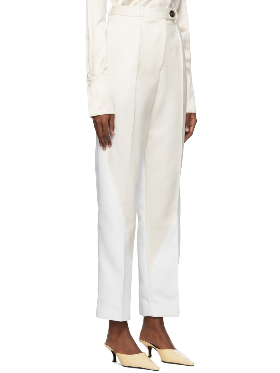 White Wool Trousers - 2