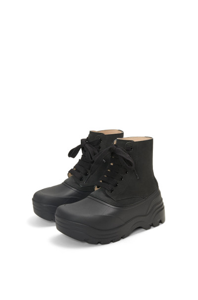 Loewe Field lace-up bootie in nubuck and rubber outlook