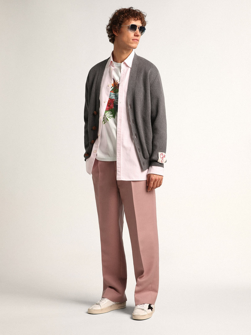 Golden Goose Men's Stardan in white mesh with black suede star outlook