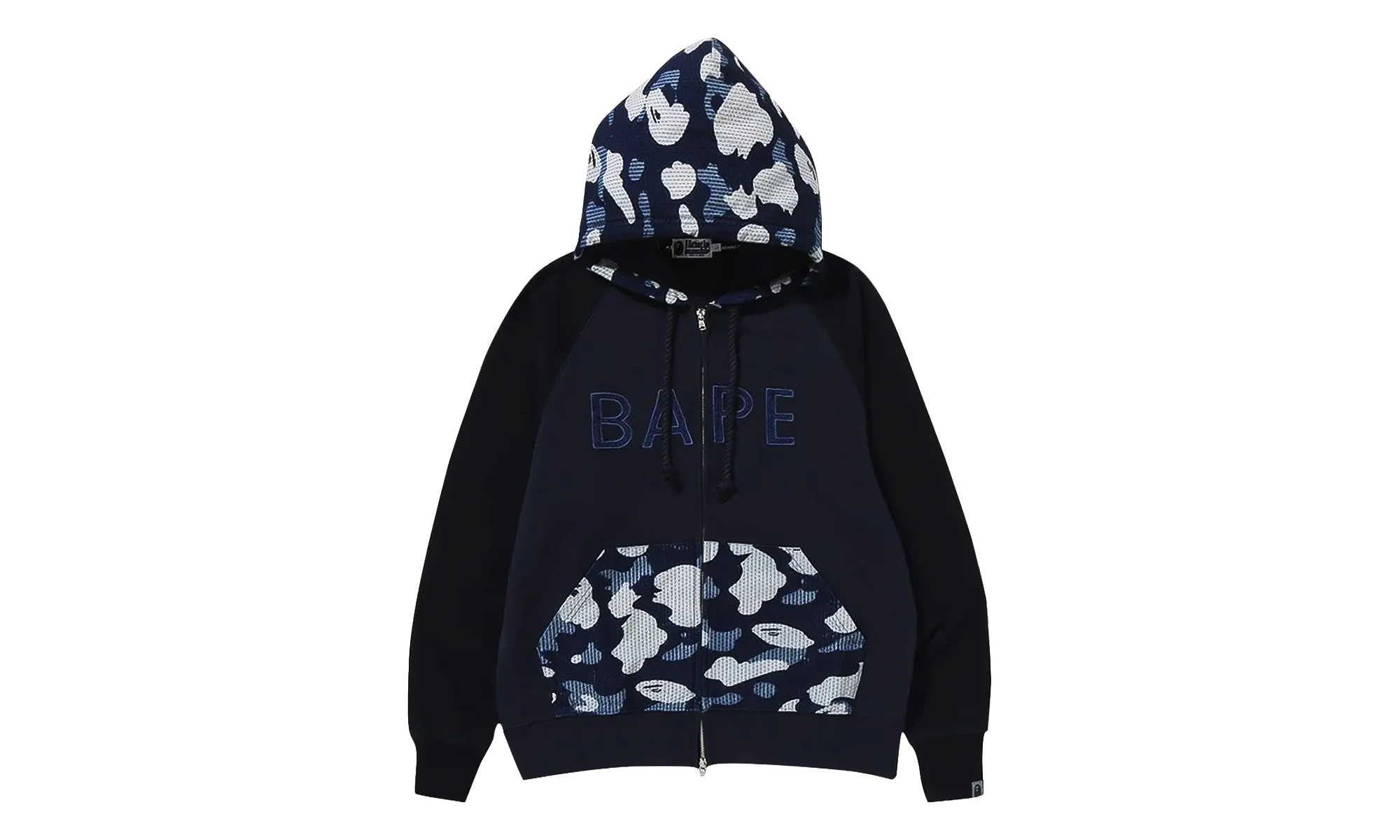 Bape X Sashiko Camo Relaxed Full-Zip Hoodie "Navy" BAPE071 - 1