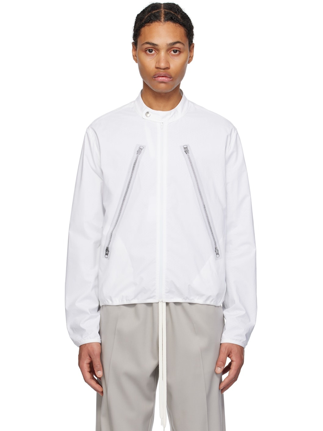 White Trompe L'œil Jacket - 1