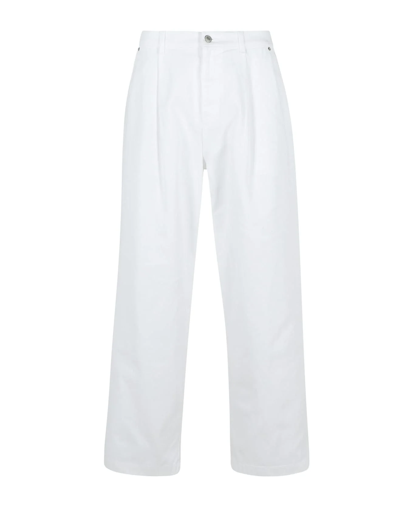 White Cotton Pants - 1