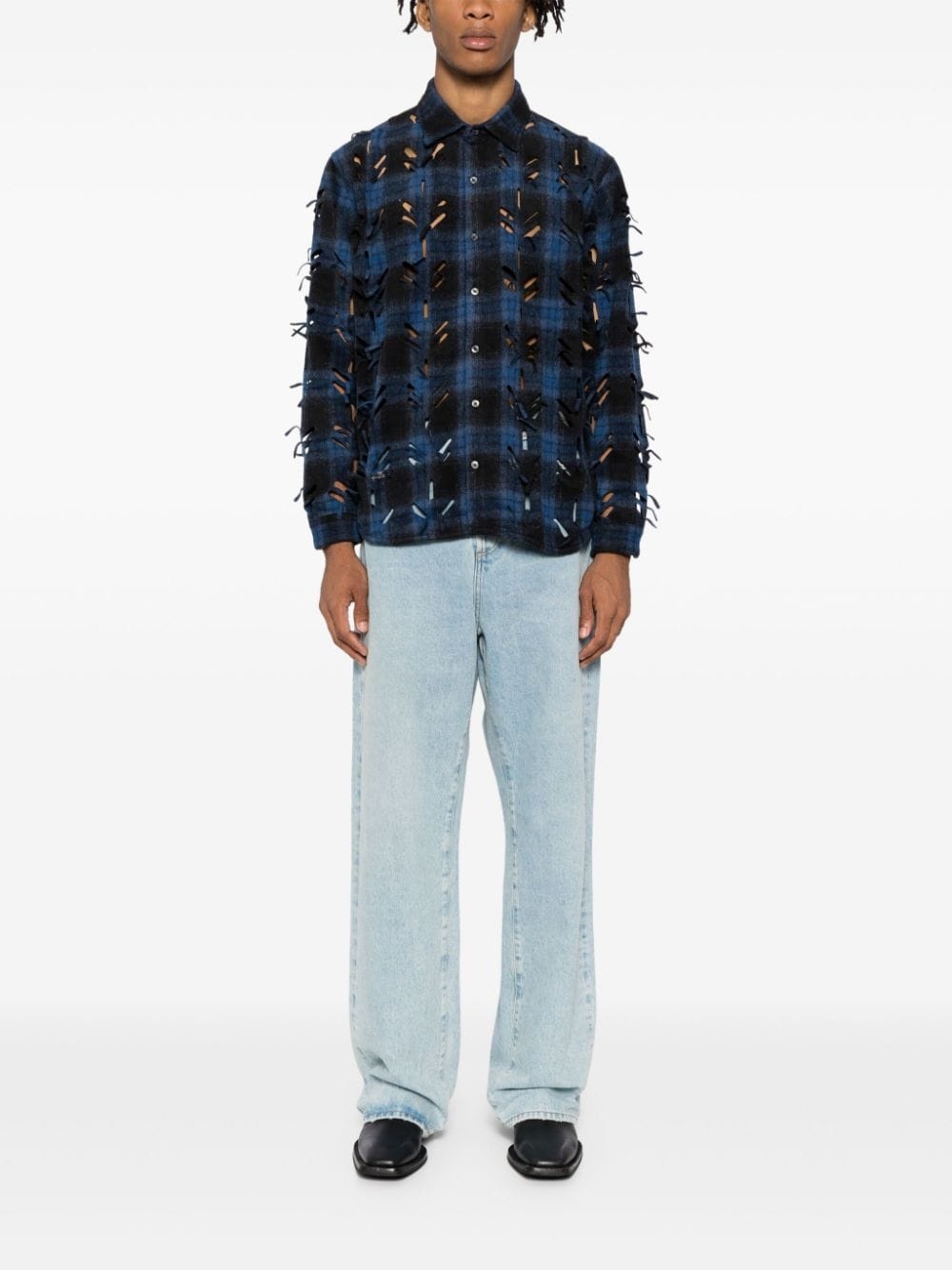 laser-slashed shirt - 2