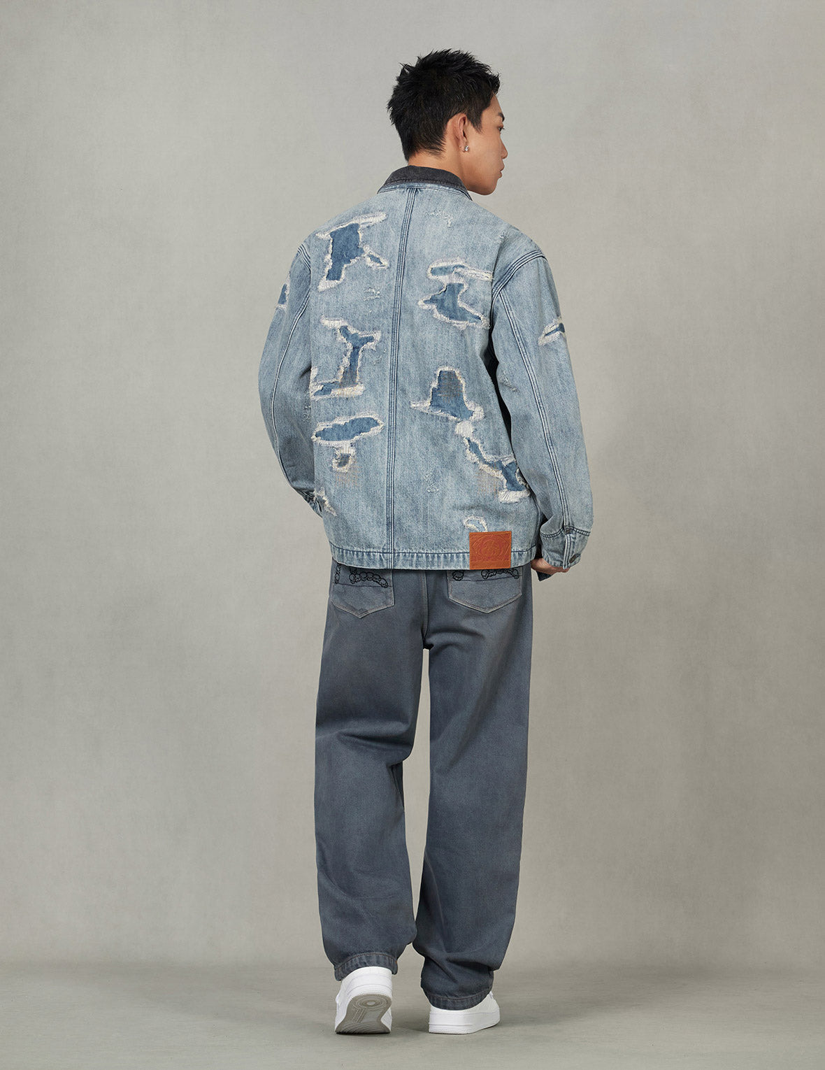 Distressed Fashion Fit Denim Jacket - 8