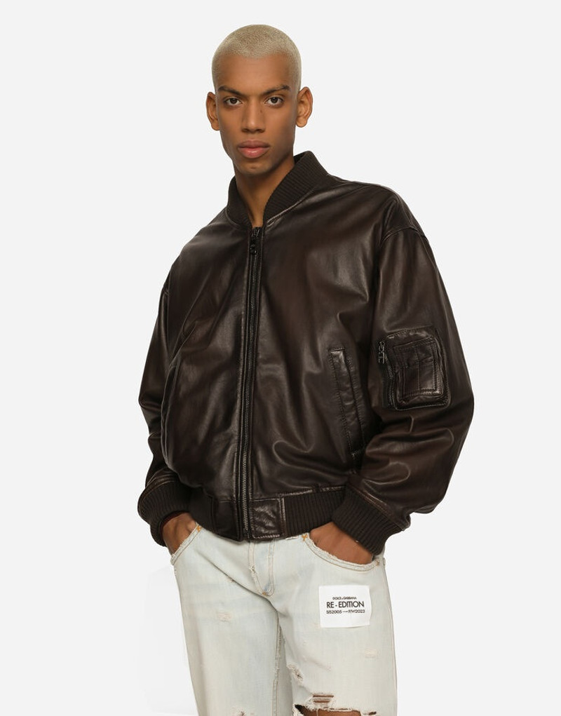 Padded leather jacket 4