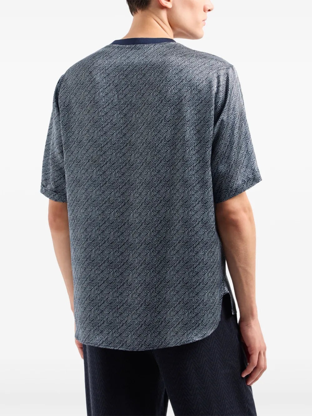 CHEVRON-PRINT SILK T-SHIRT - 3
